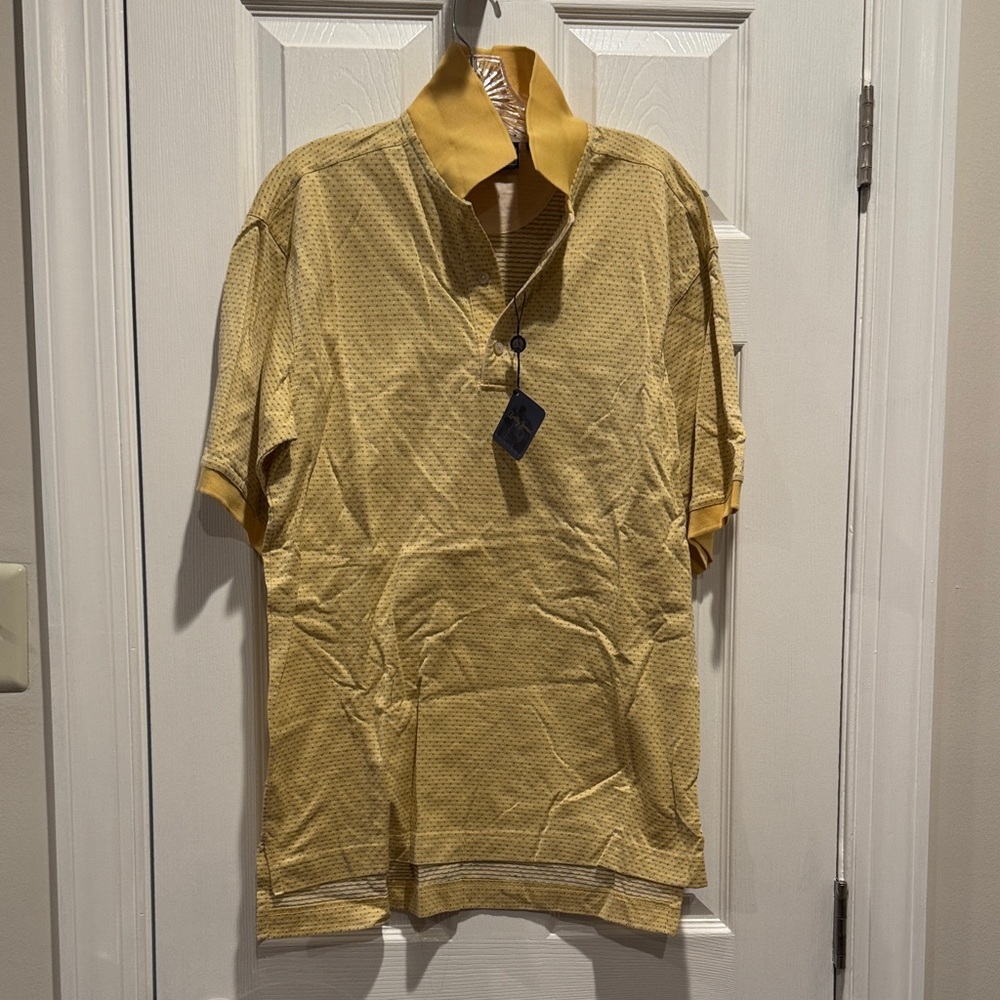 Bobby Jones Yellow Patterned Polo Shirt